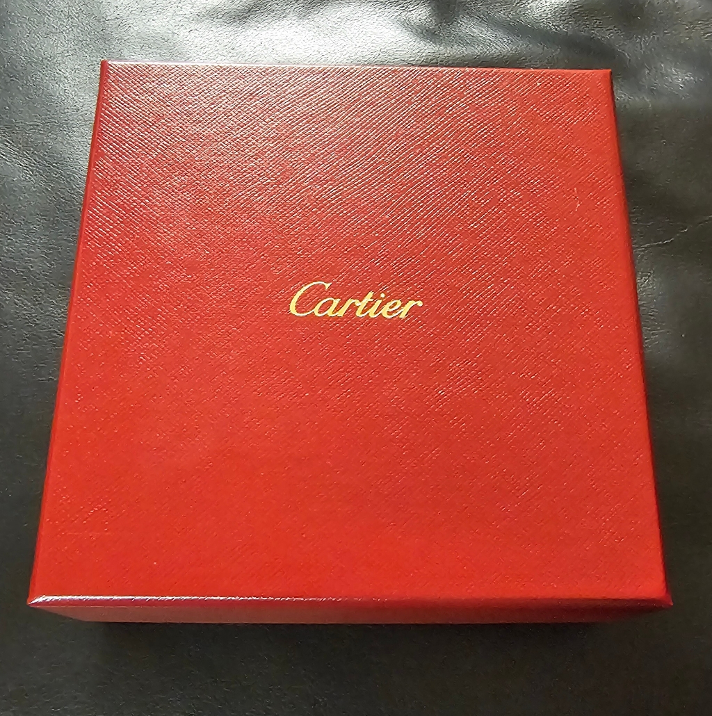 Cartier Burgundy Box With Gold Logo Giftbox 5in X 5in X 2in Euc